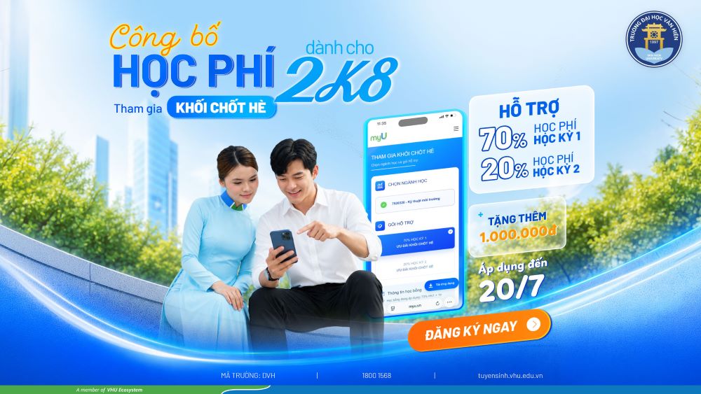 Công bố học phí dành cho 2K8 tham gia “Khối chốt hè” – Hỗ trợ 70% học phí học kỳ 1 và thêm 1.000.000 đồng