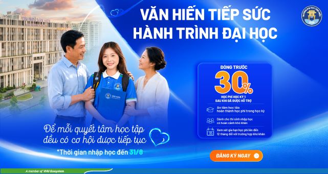 Không để ước mơ Đại học gián đoạn – ĐH Văn Hiến hỗ trợ sinh viên nhập học chỉ cần đóng trước 30% học phí HK1